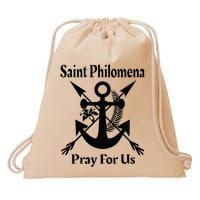 Saint Philomena Catholic St Anchor Image Lily Arrows Drawstring Bag