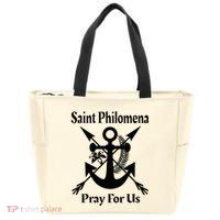 Saint Philomena Catholic St Anchor Image Lily Arrows Zip Tote Bag
