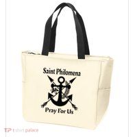 Saint Philomena Catholic St Anchor Image Lily Arrows Zip Tote Bag