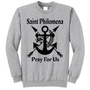 Saint Philomena Catholic St Anchor Image Lily Arrows Tall Sweatshirt