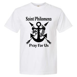 Saint Philomena Catholic St Anchor Image Lily Arrows Garment-Dyed Heavyweight T-Shirt