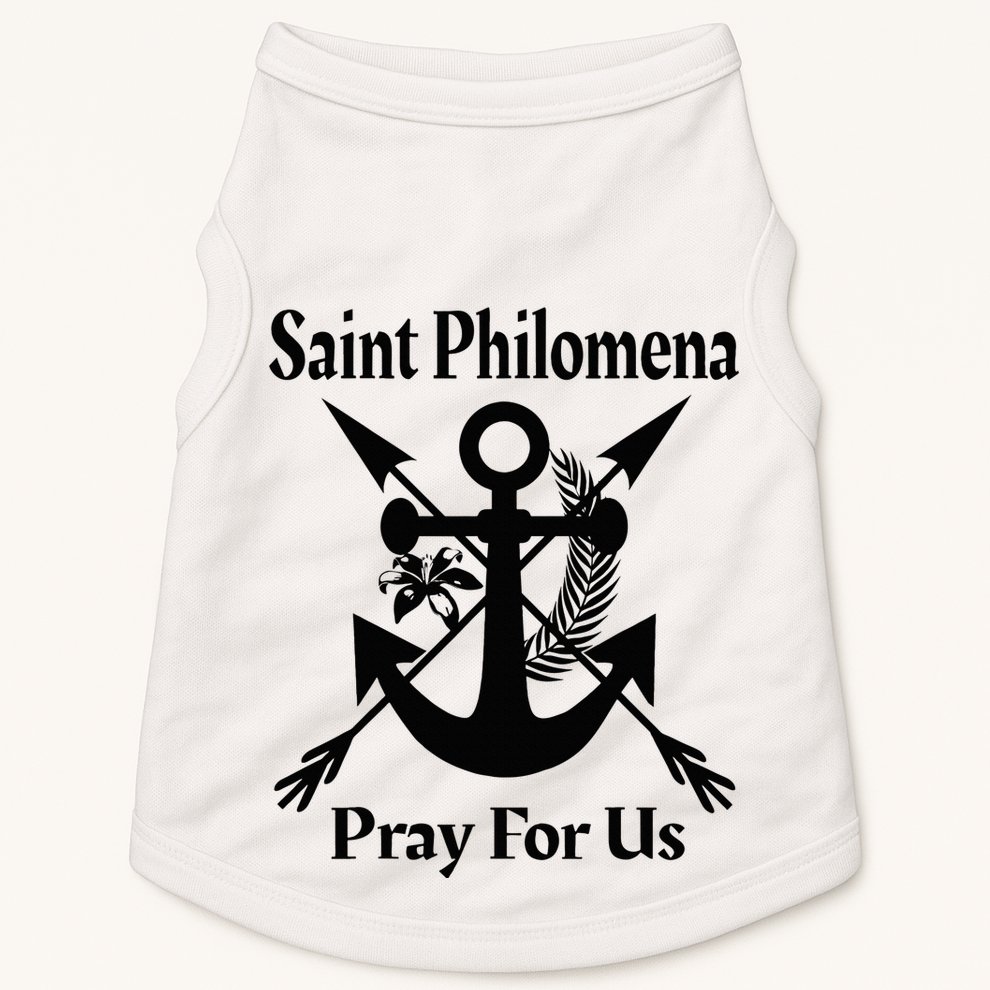 Saint Philomena Catholic St Anchor Image Lily Arrows Doggie Tank