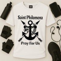 Saint Philomena Catholic St Anchor Image Lily Arrows Performance Shirt