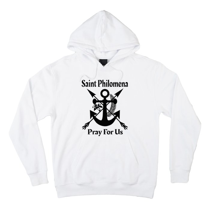 Saint Philomena Catholic St Anchor Image Lily Arrows Hoodie