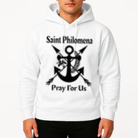 Saint Philomena Catholic St Anchor Image Lily Arrows Hoodie