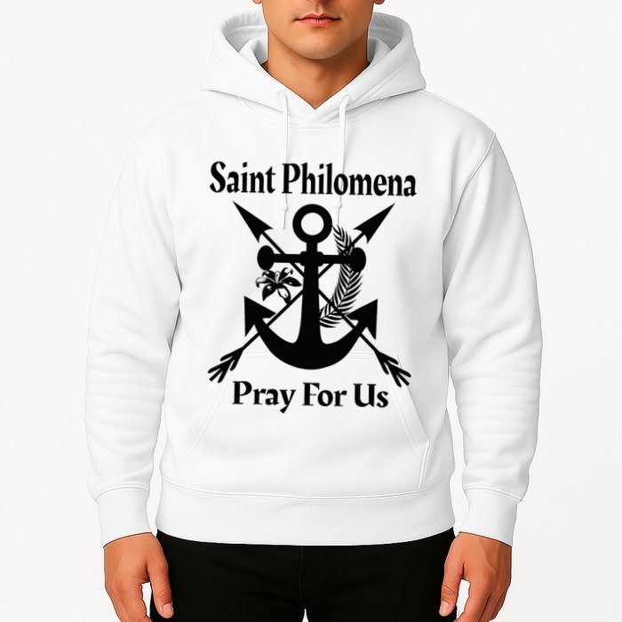 Saint Philomena Catholic St Anchor Image Lily Arrows Hoodie