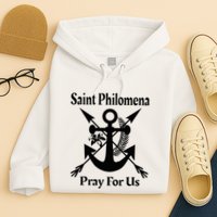 Saint Philomena Catholic St Anchor Image Lily Arrows Hoodie