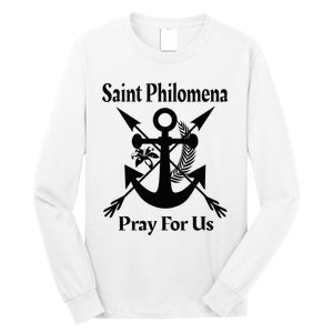 Saint Philomena Catholic St Anchor Image Lily Arrows Long Sleeve Shirt