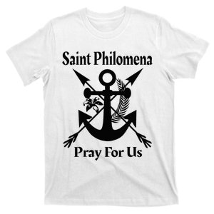 Saint Philomena Catholic St Anchor Image Lily Arrows T-Shirt