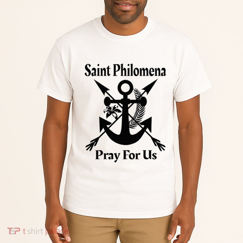 Saint Philomena Catholic St Anchor Image Lily Arrows Tall T-Shirt