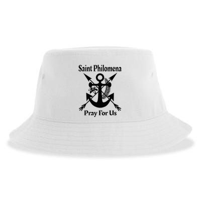 Saint Philomena Catholic St Anchor Image Lily Arrows Sustainable Bucket Hat