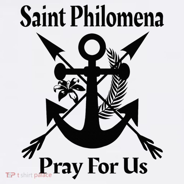 Saint Philomena Catholic St Anchor Image Lily Arrows Button