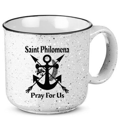 Saint Philomena Catholic St Anchor Image Lily Arrows 15oz Campfire Ceramic Mug