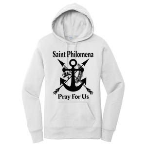 Saint Philomena Catholic St Anchor Image Lily Arrows Women's Pullover Hoodie