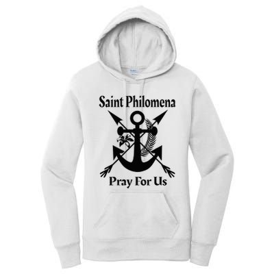 Saint Philomena Catholic St Anchor Image Lily Arrows Women's Pullover Hoodie