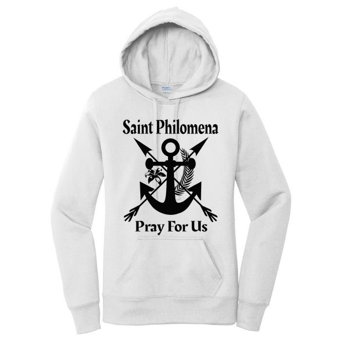 Saint Philomena Catholic St Anchor Image Lily Arrows Women's Pullover Hoodie