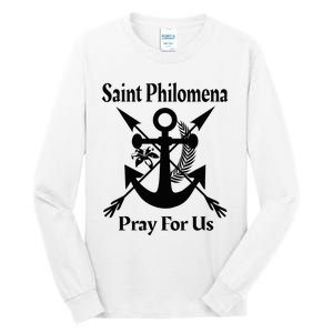 Saint Philomena Catholic St Anchor Image Lily Arrows Tall Long Sleeve T-Shirt