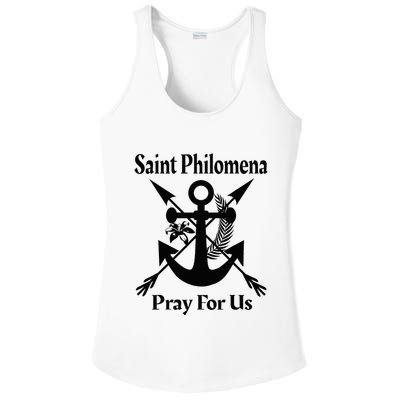 Saint Philomena Catholic St Anchor Image Lily Arrows Ladies PosiCharge Competitor Racerback Tank