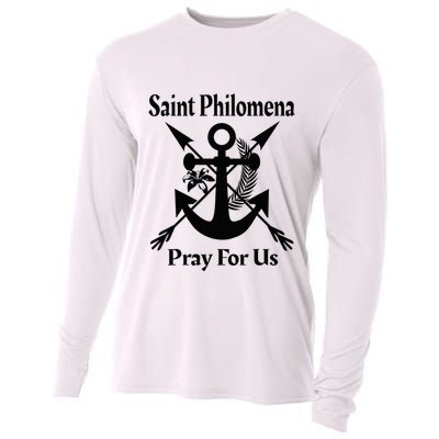 Saint Philomena Catholic St Anchor Image Lily Arrows Cooling Performance Long Sleeve Crew