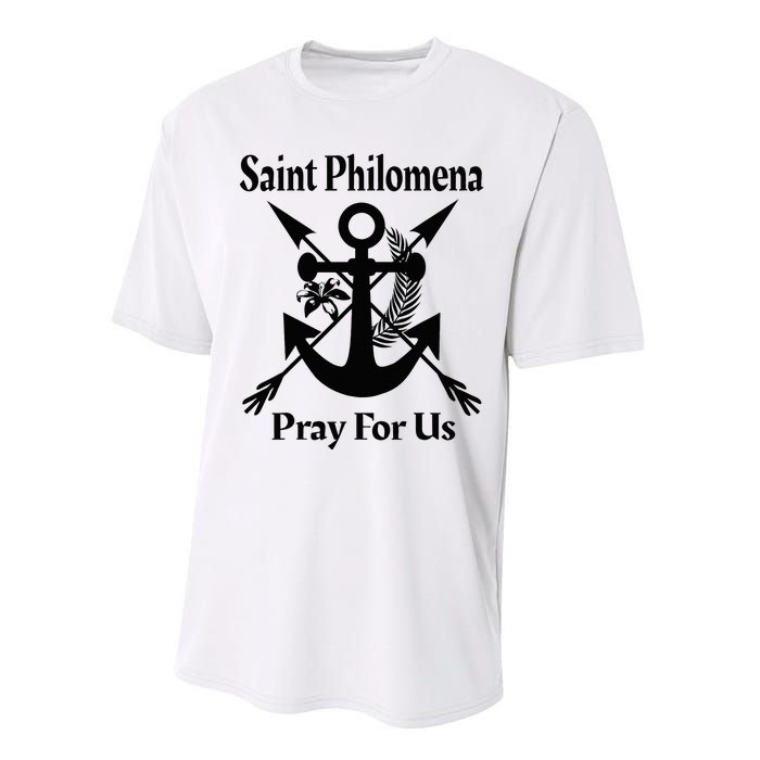 Saint Philomena Catholic St Anchor Image Lily Arrows Performance Sprint T-Shirt