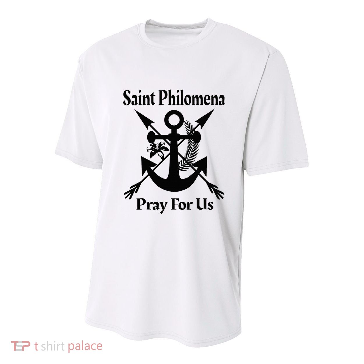 Saint Philomena Catholic St Anchor Image Lily Arrows Youth Performance Sprint T-Shirt