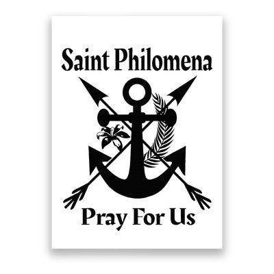 Saint Philomena Catholic St Anchor Image Lily Arrows Poster