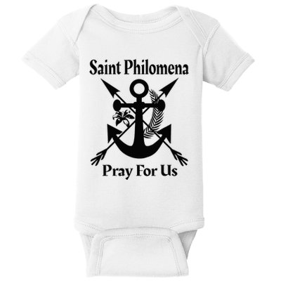 Saint Philomena Catholic St Anchor Image Lily Arrows Baby Bodysuit