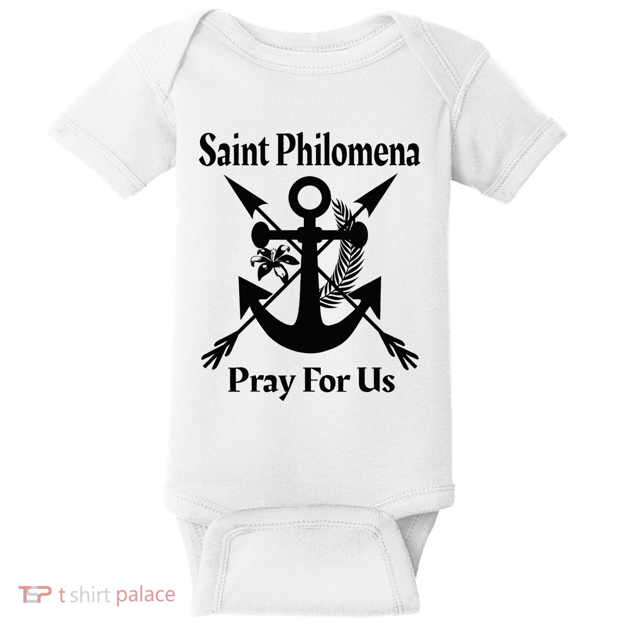 Saint Philomena Catholic St Anchor Image Lily Arrows Baby Bodysuit