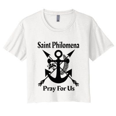 Saint Philomena Catholic St Anchor Image Lily Arrows Crop Top