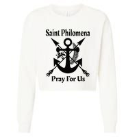 Saint Philomena Catholic St Anchor Image Lily Arrows Cropped Pullover Crew
