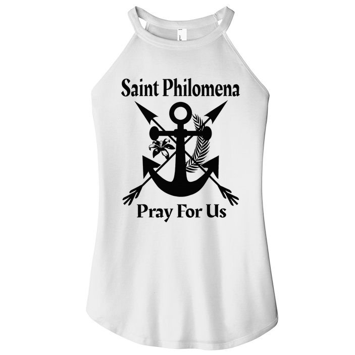 Saint Philomena Catholic St Anchor Image Lily Arrows Women's Perfect Tri Rocker Tank
