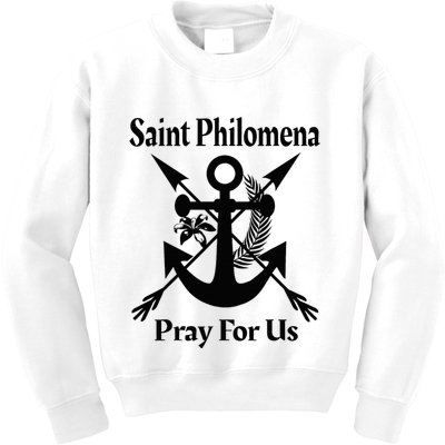 Saint Philomena Catholic St Anchor Image Lily Arrows Kids Sweatshirt