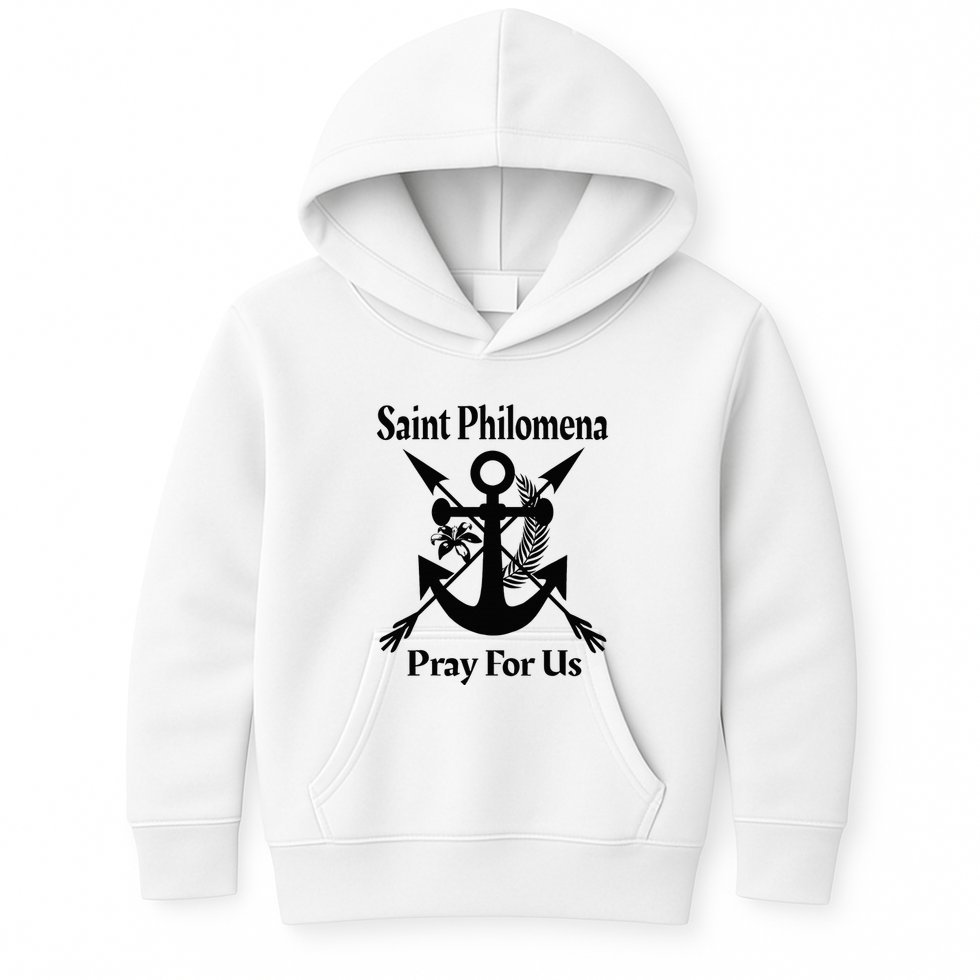 Saint Philomena Catholic St Anchor Image Lily Arrows Kids Hoodie