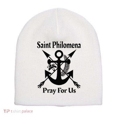 Saint Philomena Catholic St Anchor Image Lily Arrows Short Acrylic Beanie