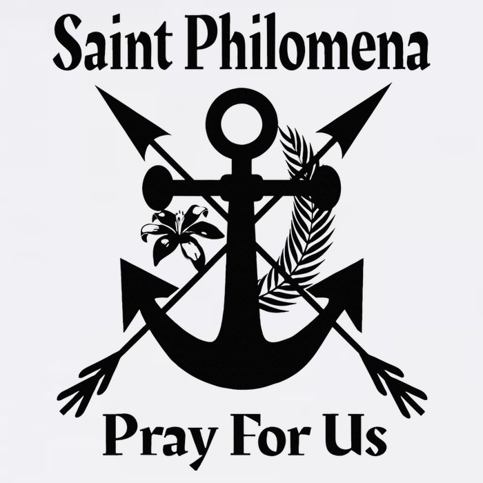 Saint Philomena Catholic St Anchor Image Lily Arrows Short Acrylic Beanie
