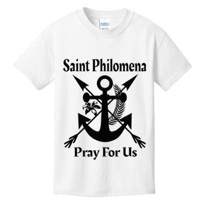 Saint Philomena Catholic St Anchor Image Lily Arrows Kids T-Shirt