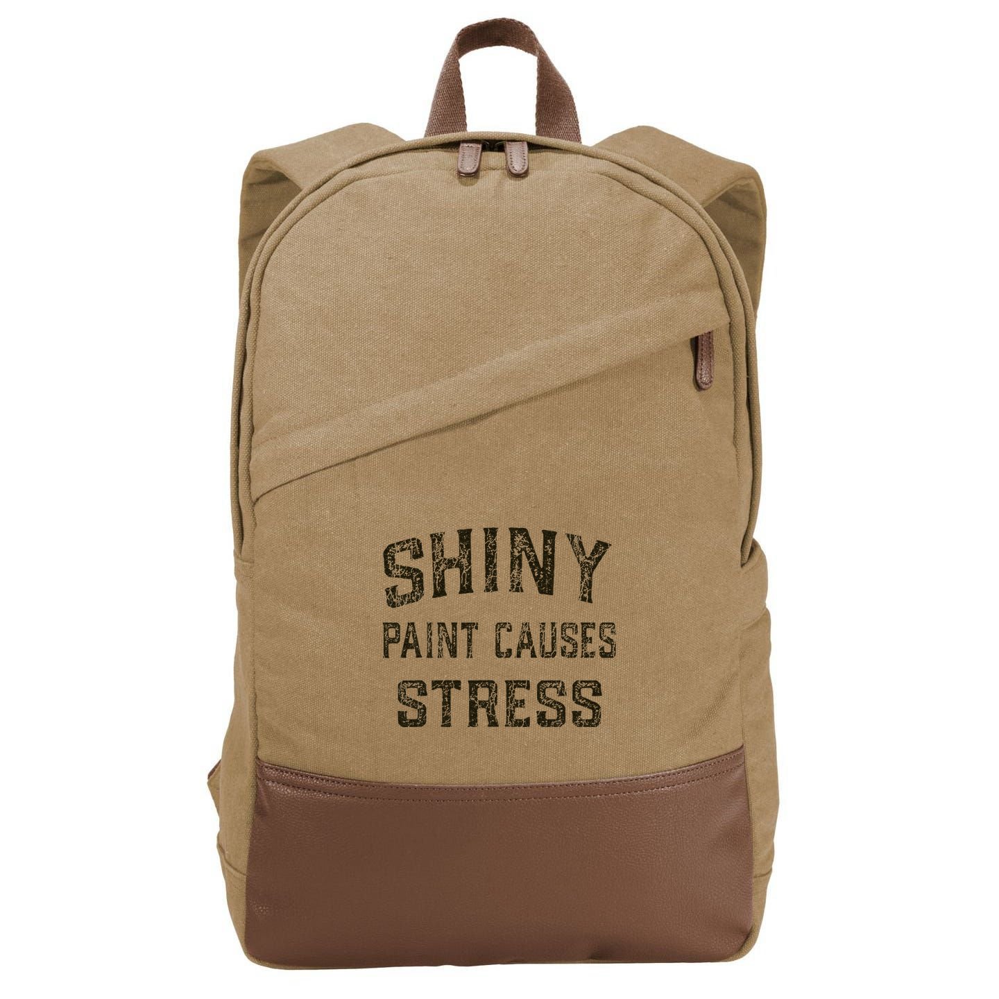 Shiny Paint Causes Stress Rat Rod Rules Automotive Cotton Canvas Backpack