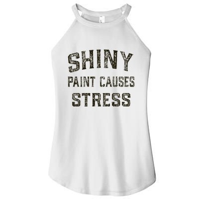 Shiny Paint Causes Stress Rat Rod Rules Automotive Women's Perfect Tri Rocker Tank