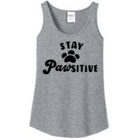 Stay Pawsitive Cute Dog Quote Ladies Essential Tank