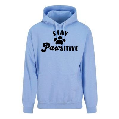 Stay Pawsitive Cute Dog Quote Unisex Surf Hoodie