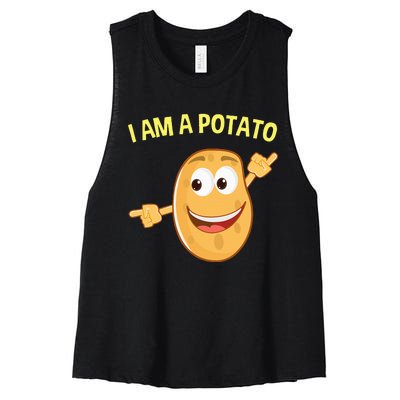 Spooky Potato Costume Simple Easy and Lazy Halloween Idea Women's Racerback Cropped Tank