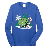 Snowy Pickleball Christmas Tree Festive Winter Snowflake Gift Long Sleeve Shirt