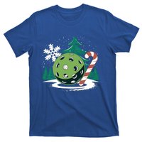 Snowy Pickleball Christmas Tree Festive Winter Snowflake Gift T-Shirt