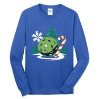 Snowy Pickleball Christmas Tree Festive Winter Snowflake Gift Tall Long Sleeve T-Shirt