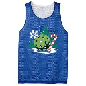 Snowy Pickleball Christmas Tree Festive Winter Snowflake Gift Mesh Reversible Basketball Jersey Tank