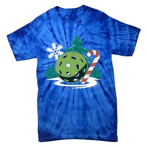 Snowy Pickleball Christmas Tree Festive Winter Snowflake Gift Tie-Dye T-Shirt