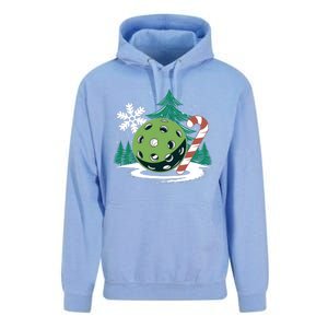 Snowy Pickleball Christmas Tree Festive Winter Snowflake Gift Unisex Surf Hoodie