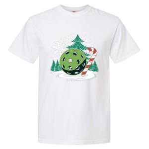 Snowy Pickleball Christmas Tree Festive Winter Snowflake Gift Garment-Dyed Heavyweight T-Shirt