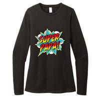 Super Papa Comic Book Superhero Father's Day Womens CVC Long Sleeve Shirt