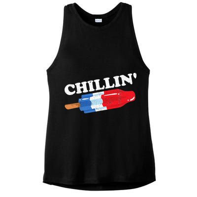 Summer Popsicle Chillin Funny Bomb Retro 80s Pop Gift Ladies PosiCharge Tri-Blend Wicking Tank